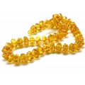 Бусы янтарные шестигранник 14*8мм цвет лимонный, 45см (иск.)