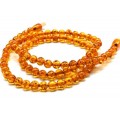 Бусы из янтаря шарик 6мм цвет медовый, 54см (иск.)