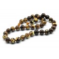Бусы из янтаря шарик 14мм шоколадно-молочный, 54см (иск.)
