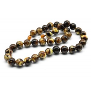 Бусы из янтаря шарик 14мм шоколадно-молочный, 54см (иск.) Бусы из янтаря шарик 14мм шоколадно-молочный, 54см (иск.)