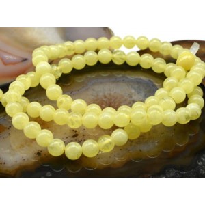 Бусы из янтаря шарик 6мм цвет молочный, 53см (иск.)