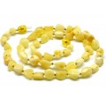 Бусы из янтаря галтовка 5*10мм цвет молочный, 46см