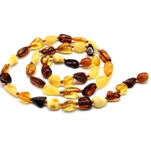 Бусы из янтаря галтовка молочный, медовый, коньячный, 51см Бусы из янтаря галтовка молочный, медовый, коньячный, 51см