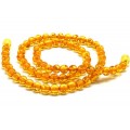 Бусы из янтаря шарик 6мм цвет медовый, 46см (иск.)