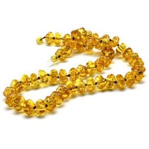 Бусы янтарные шестигранник 12*8мм цвет лимонный, 54см (иск.)