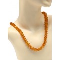 Бусы янтарные диски с гранями 11*8мм светло-коньячный, 58см (иск.)