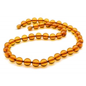 Бусы из янтаря шарик 10мм светло-коньячный, 43см (иск.)