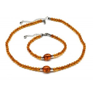 Янтарные бусы с браслетом шарик 5мм цвет светло-коньячный, 41см, 19см (иск.) Янтарные бусы с браслетом шарик 5мм цвет светло-коньячный, 41см, 19см (иск.)