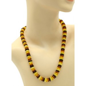 Бусы янтарные диски 10мм цвет ассорти, 52см (иск.)