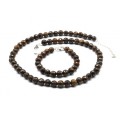 Бусы и браслет из бронзита шарик гр.8мм, 47см, 17см