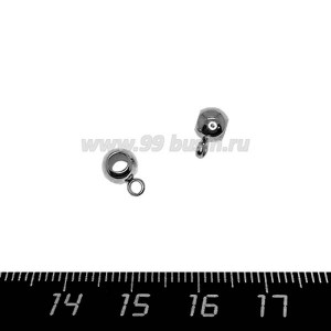 Бейл Бочонок 9*6 мм нержавеющая сталь, внутренний диаметр 3 мм, 1 штука