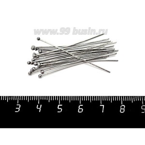 Пин с шаровой головкой  40*0,6 мм нержавеющая сталь (stainless steel) 20 штук/упаковка
