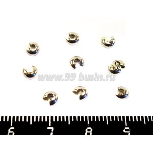 Крышечки кримпов 2 мм цвет никель 20 шт/уп