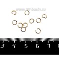 Колечки металлические разъемные 5*0,8 мм нержавеющая сталь (stainless steel) цвет золото, 30 штук/упаковка