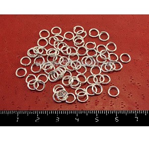 Колечки металлические разъемные.6*0,8 мм светлое серебро 70 штук/упаковка