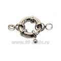 Замок-кольцо 17 мм цвет никель на 1 нить 1 штука