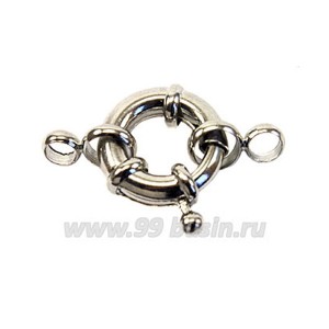 Замок-кольцо 17 мм цвет никель на 1 нить 1 штука