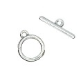 Застёжка - тогл Шайбочка 19*15 мм, палочка 23*7 мм , цвет серебро,  2 набора/упаковка