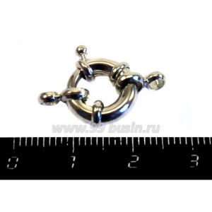 Замок-кольцо 13 мм на 1 нить, цвет никель, 1 штука Замок-кольцо 13 мм на 1 нить, цвет никель, 1 штука