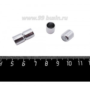 Замок магнитный "Стаканчики" 20*9 мм для вклейки, внутренний диаметр 7 мм, цвет никель, 1 штука