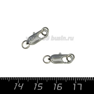 Карабин-лобстер 14 мм цвет никель 1 штука