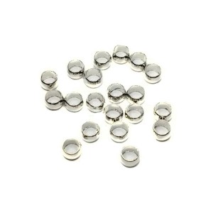 Кримпы Премиум 3 мм, цвет родий, 20 штук/уп.