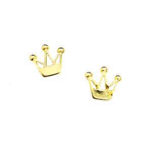 Бусина Премиум Корона с отверстиями 10*10*3 мм, цвет золото 1 штука