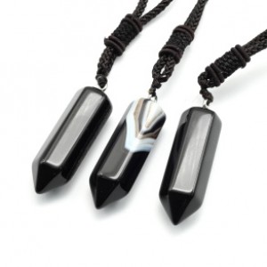 Кулон из агата черного кристалл 14*44мм Кулон из агата черного кристалл 14*44мм