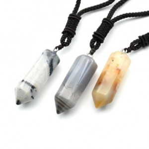 Кулон из агата бразильского кристалл 14*44мм