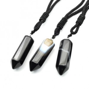 Кулон из агата черного кристалл 14*44мм