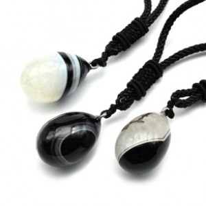 Кулон из агата черного капля 20*30мм