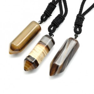 Кулон из агата кофейного кристалл 14*44мм