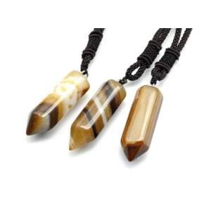 Кулон из агата кофейного кристалл 14*44мм