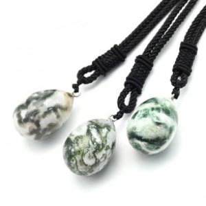 Кулон из агата мохового капля 20*30мм