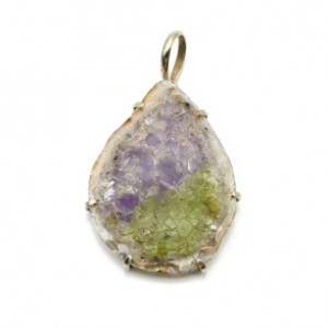 Кулон "Мозаика" в агатовой жеоде 34*48мм.