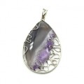 Кулон из агата и аметиста 45*65мм