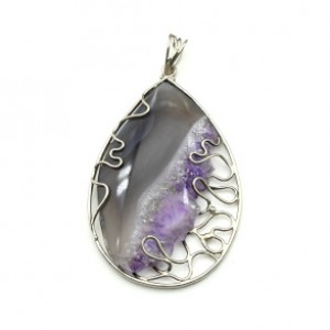 Кулон из агата и аметиста 45*65мм