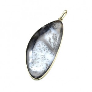 Кулон с агатом моховым "Грация" 26*58мм.