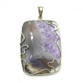 Кулон из агата и аметиста 40*55мм.