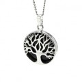 Кулон Дерево двусторонняя в металле с агатом 27*27мм