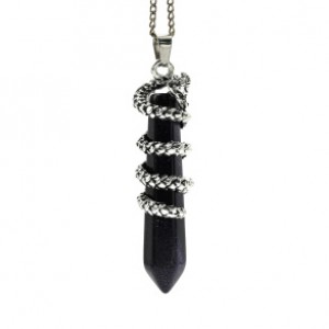 Кулон-маятник для биолокации Дракон с авантюрином синим 15*58мм (иск.)