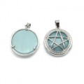 Кулон Звезда 27*27мм из аквамарина (имитация)