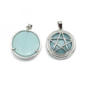 Кулон Звезда 27*27мм из аквамарина (имитация) Кулон Звезда 27*27мм из аквамарина (имитация)