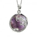 Кулон Дракон 24*24мм с аметистом Кулон Дракон 24*24мм с аметистом