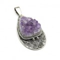 Кулон аметист щетка 24*41мм. Кулон аметист щетка 24*41мм.