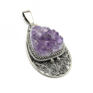 Кулон аметист щетка 24*41мм.