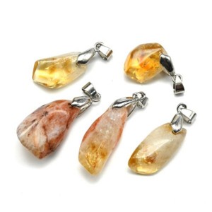 Кулон из цитрина галтовка 10*20мм