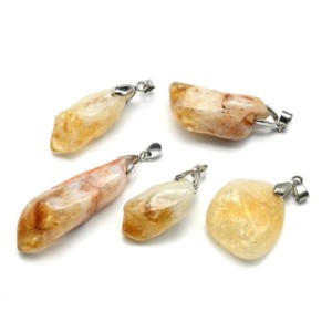 Кулон из цитрина галтовка 15*35мм