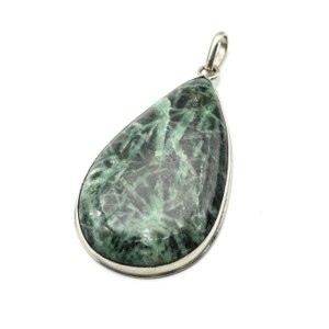 Кулон лавсонит "Капля" 30*47мм.