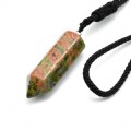 Кулон из унакита кристалл 14*44мм